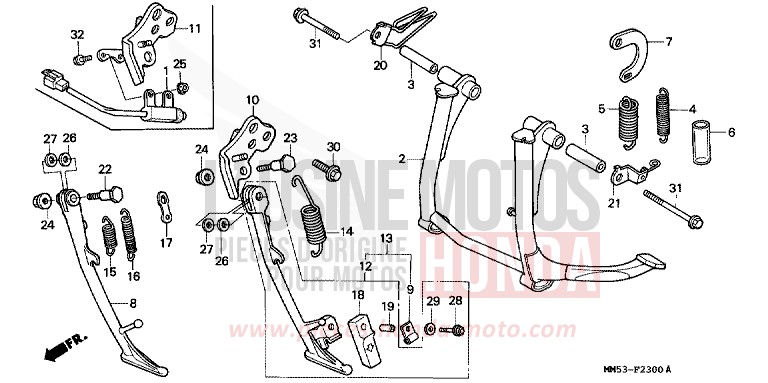 STAENDER (CBR1000FH/FJ/FM) von CB1300 Super Bold'or ABS PASSION RED (R109A) von 1987